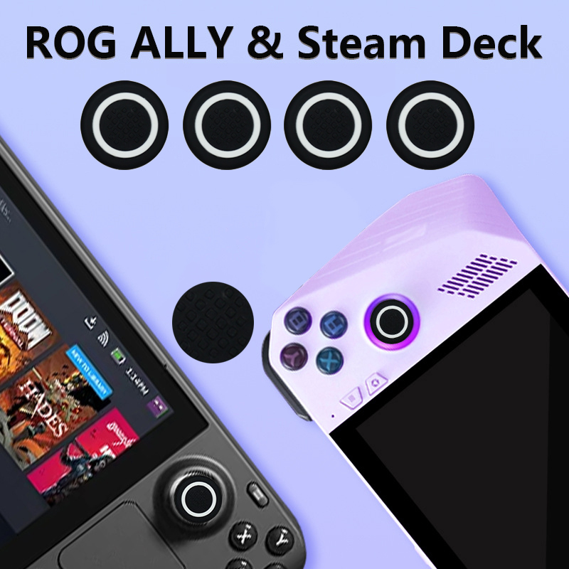 Board Game Steam - 4 個のシリコンジョイスティック親指グリッププロテクターロッカーボタンカバーキャップスチームデッキ & ROG Ally コンソールゲームアクセサリー用