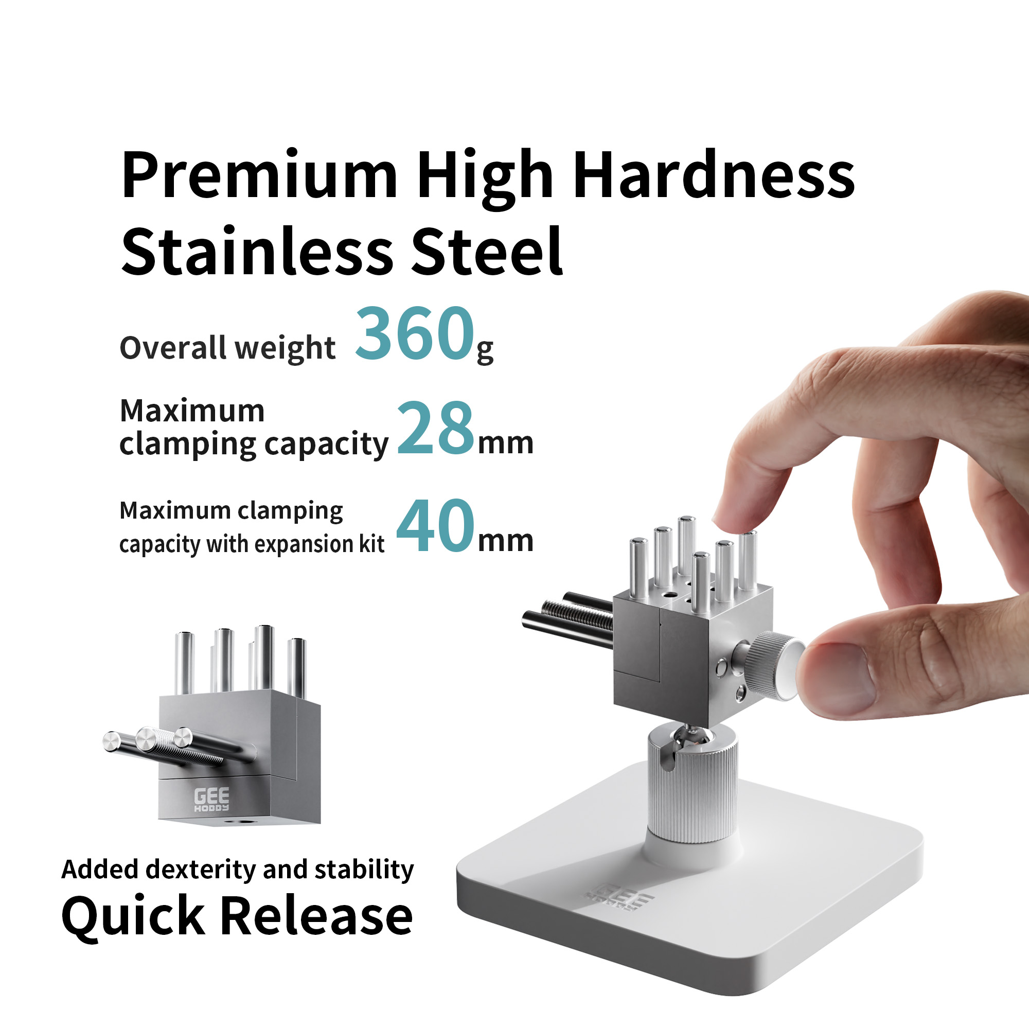Miniature Painting Set - Geehobby GH-TV ステンレス鋼ホビーバイス 360g HHSS 最大クランプ径28mm