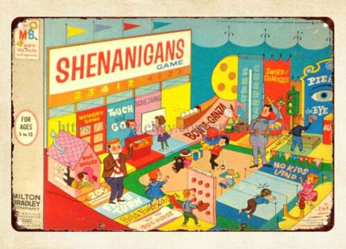 Board Game Store - シェナニガンズ ボードゲーム 1964年製 メタルティンサイン ヴィンテージコレクタブル ホームデコレーション