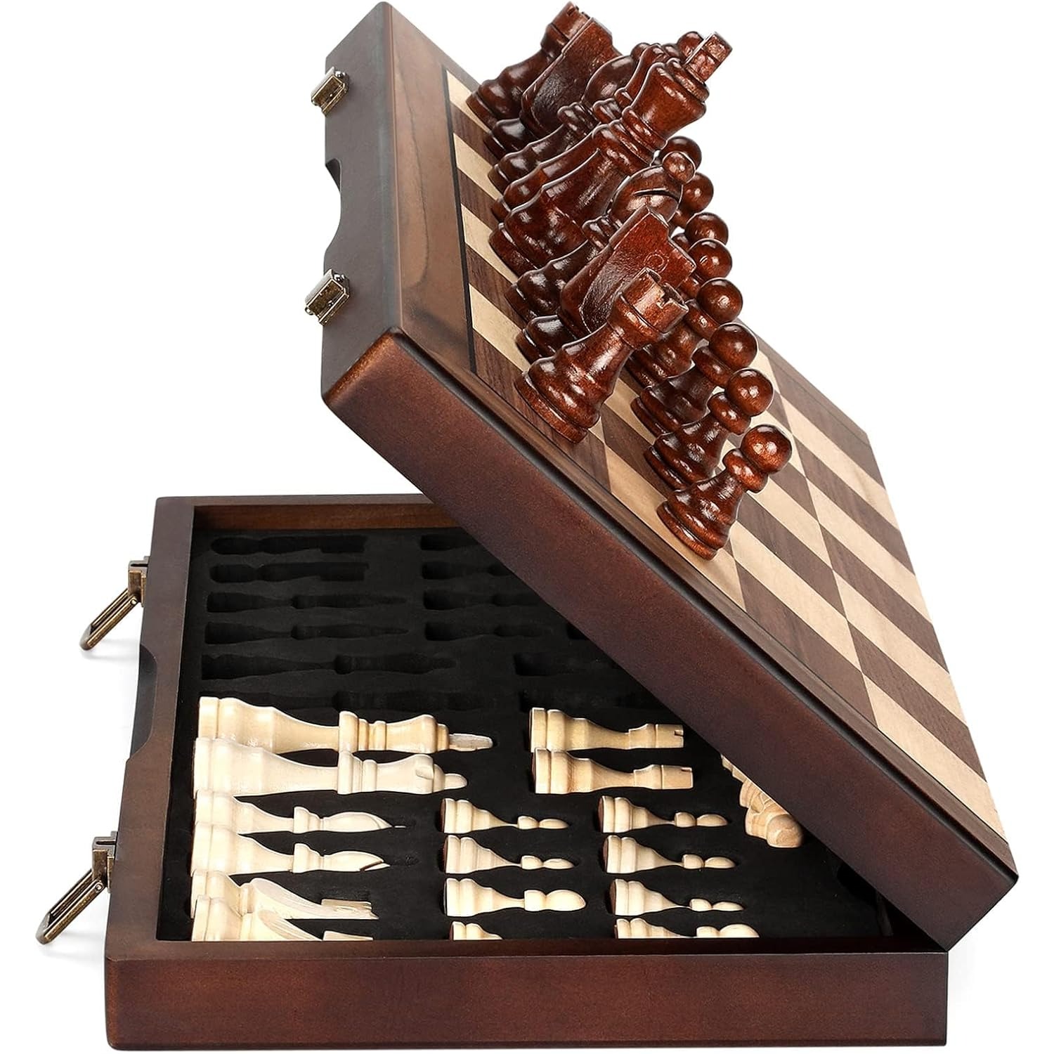 39cm/15インチ 木製チェスセット 大人用 折りたたみ式 - Chess Set Wooden のレビューと価格