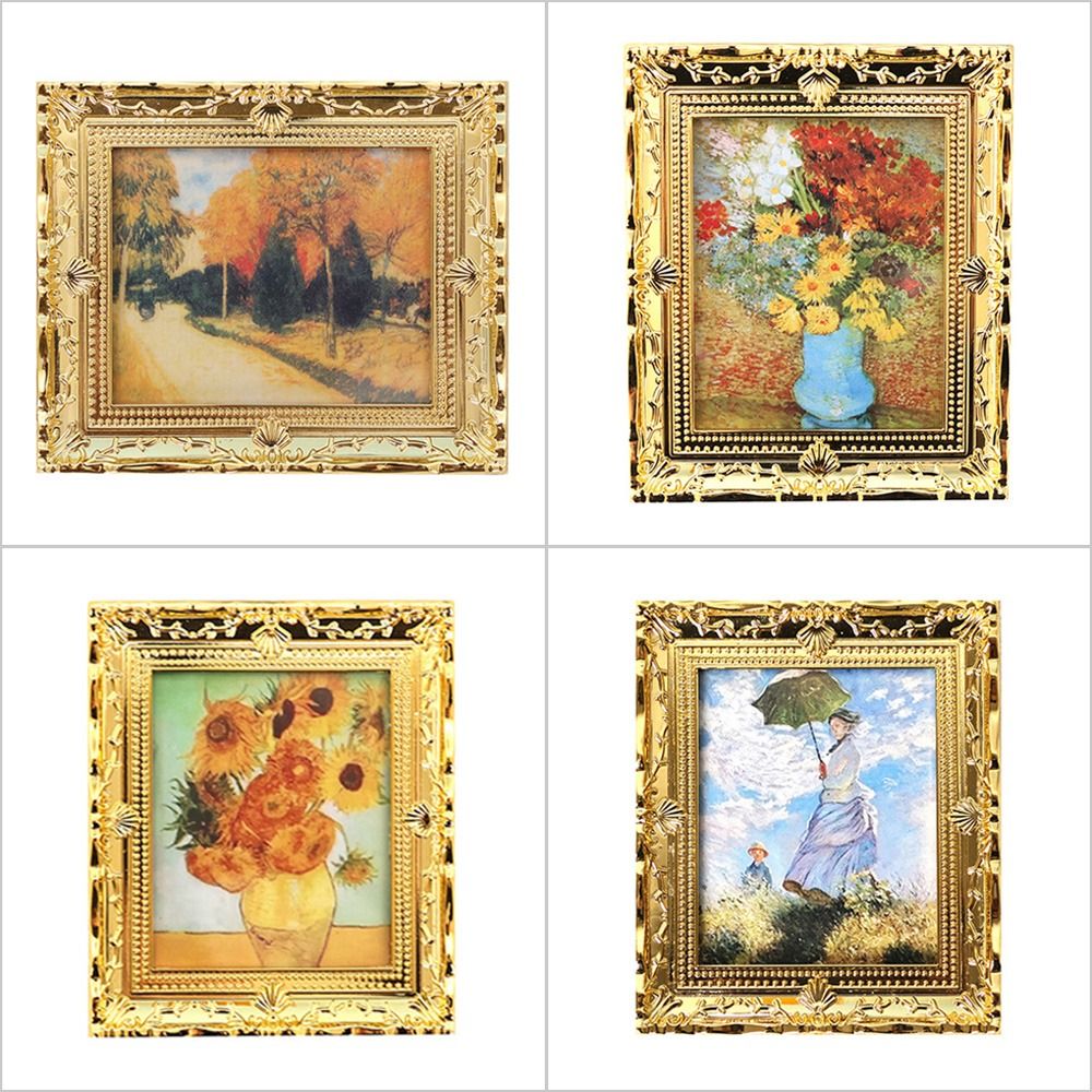 ミニチュア油絵アクセサリー,人形のモデル,家の装飾,1:12 - Miniature Painting Set のレビューと価格