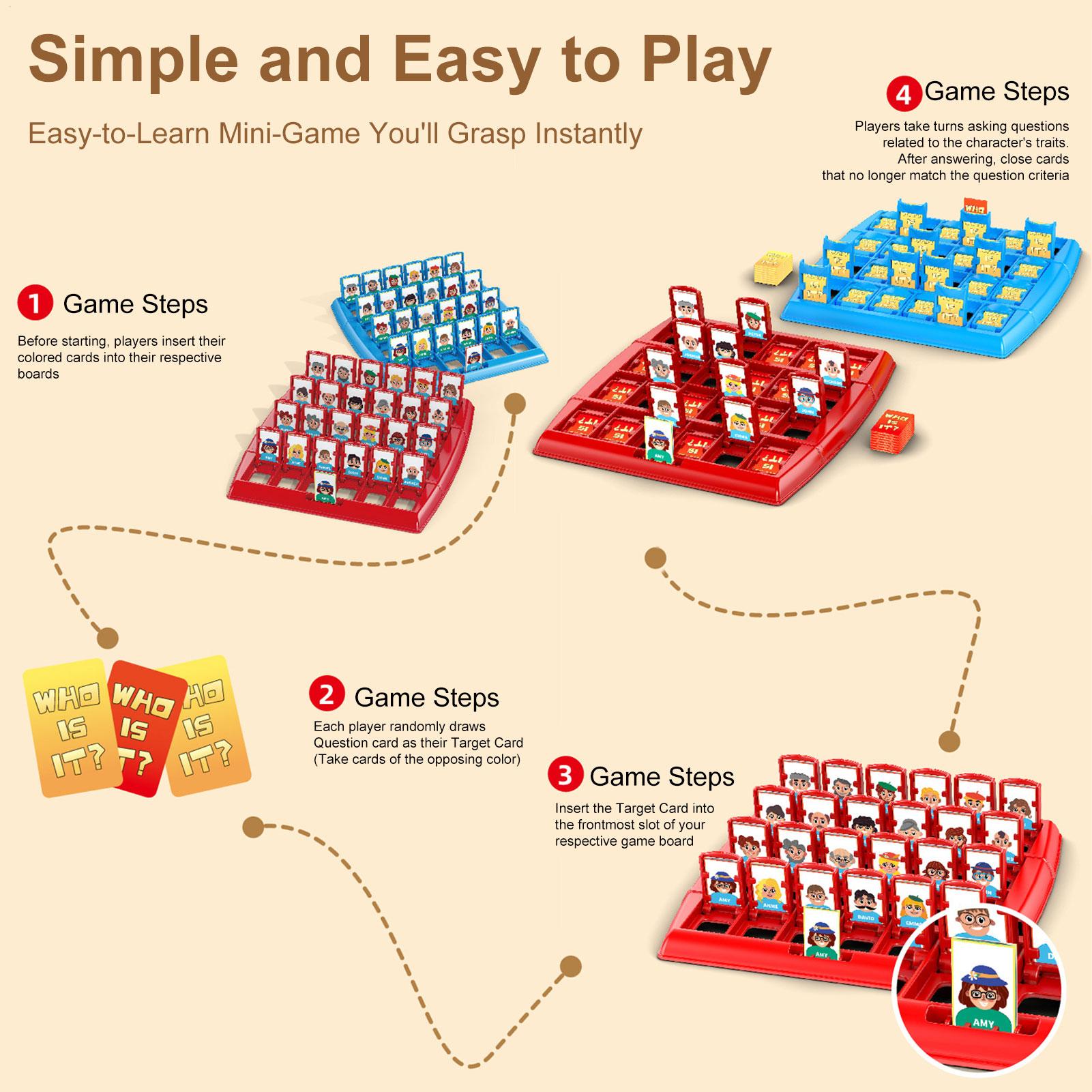1pc 私が誰であるかを推測するボードゲーム親子インタラクテ - Board Game Guess Who のレビューと価格
