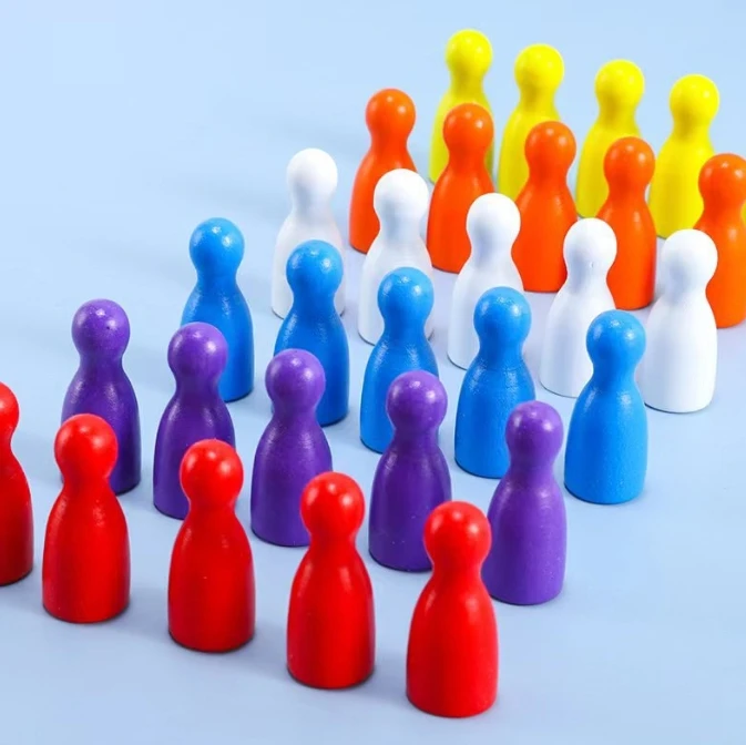 100 個のカラフルな木製チェスマーカー 24x12mm ボ - Chess Set Wooden のレビューと価格