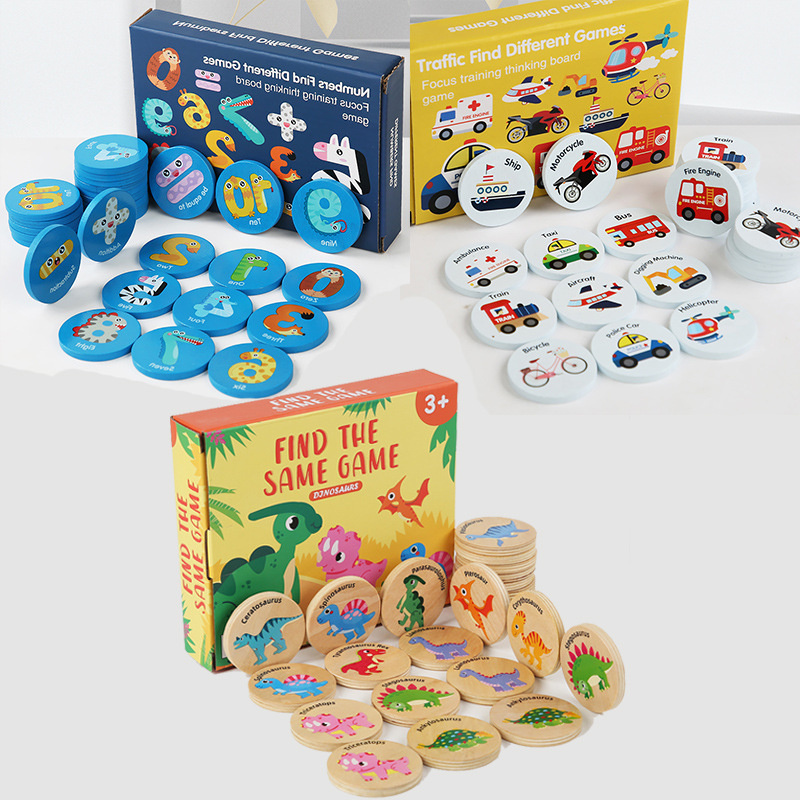 子供向け木製記憶ゲーム 恐竜交通認知ベビー記憶チェスおもちゃ - Board Game Life のレビューと価格