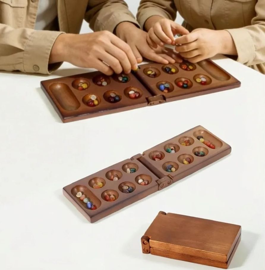 クラシックマンカラ古代アフリカチェス木製ゲームセット、石製の - Chess Set Wooden のレビューと価格