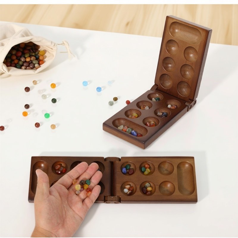 クラシックマンカラ古代アフリカチェス木製ゲームセット、石製の - Chess Set Wooden のレビューと価格