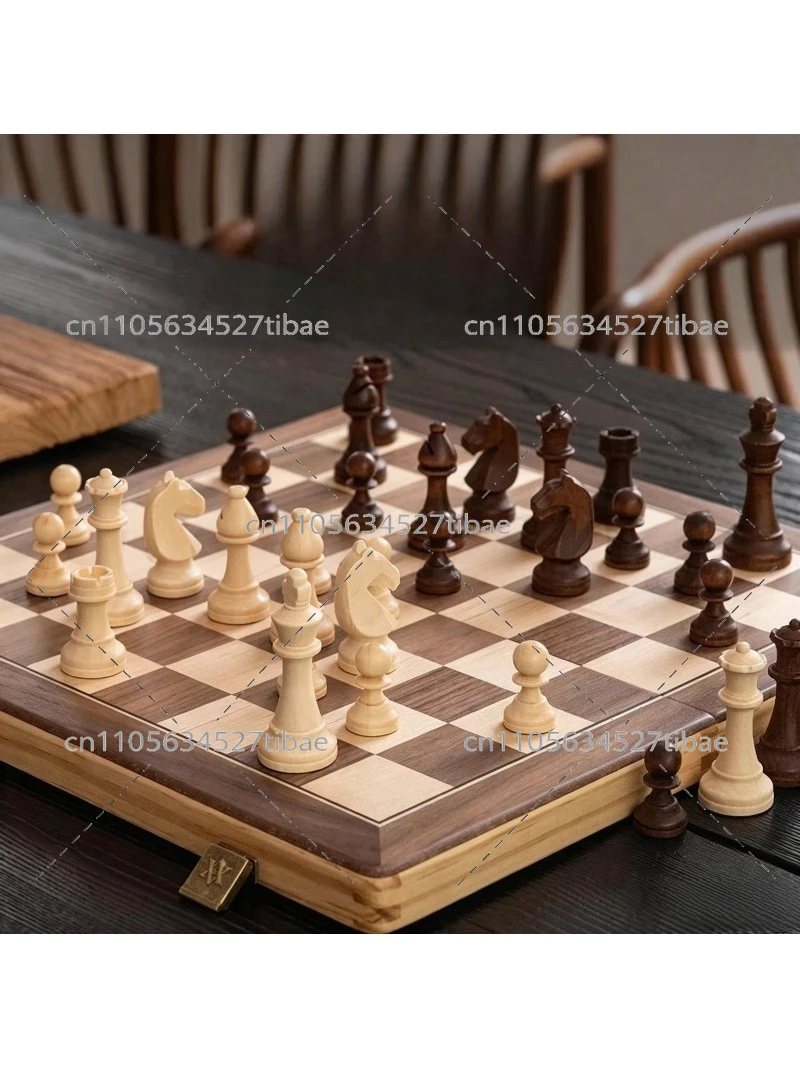 磁気チェスセット 無垢材チェス盤 ポータブルデラックスボード - Chess Set Wooden のレビューと価格