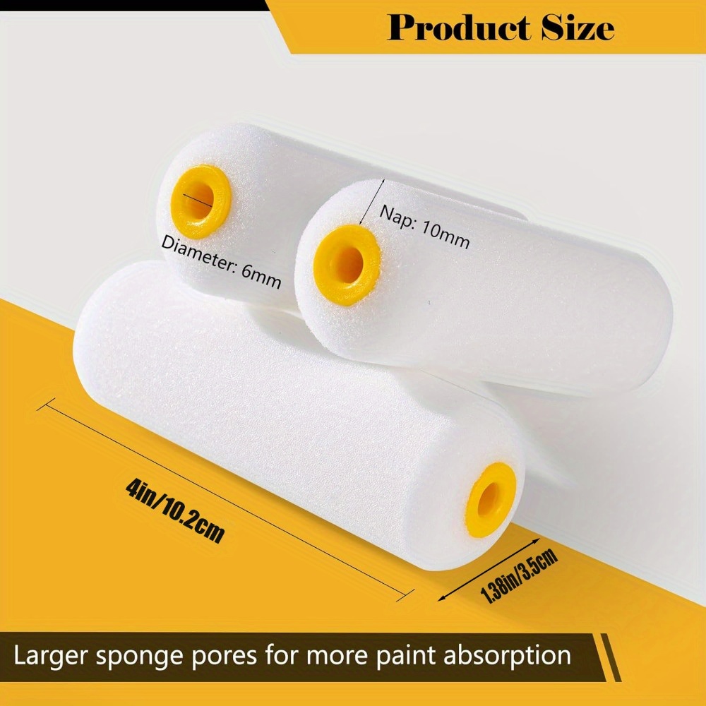 小さなフォームペイントローラーカバー、10個、小さな、白い、 - Miniature Painting Set のレビューと価格