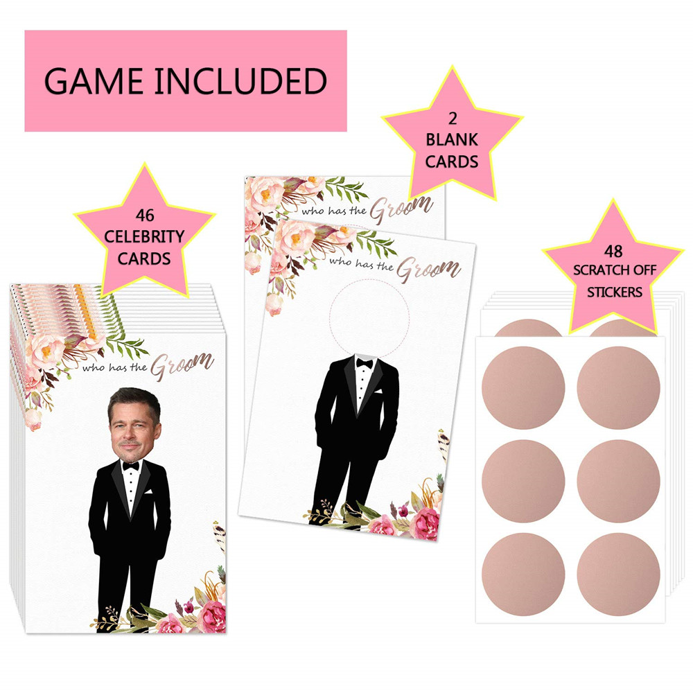 ブライダルシャワーゲーム - 新郎が持っているスクラッチカー - Board Game Guess Who のレビューと価格