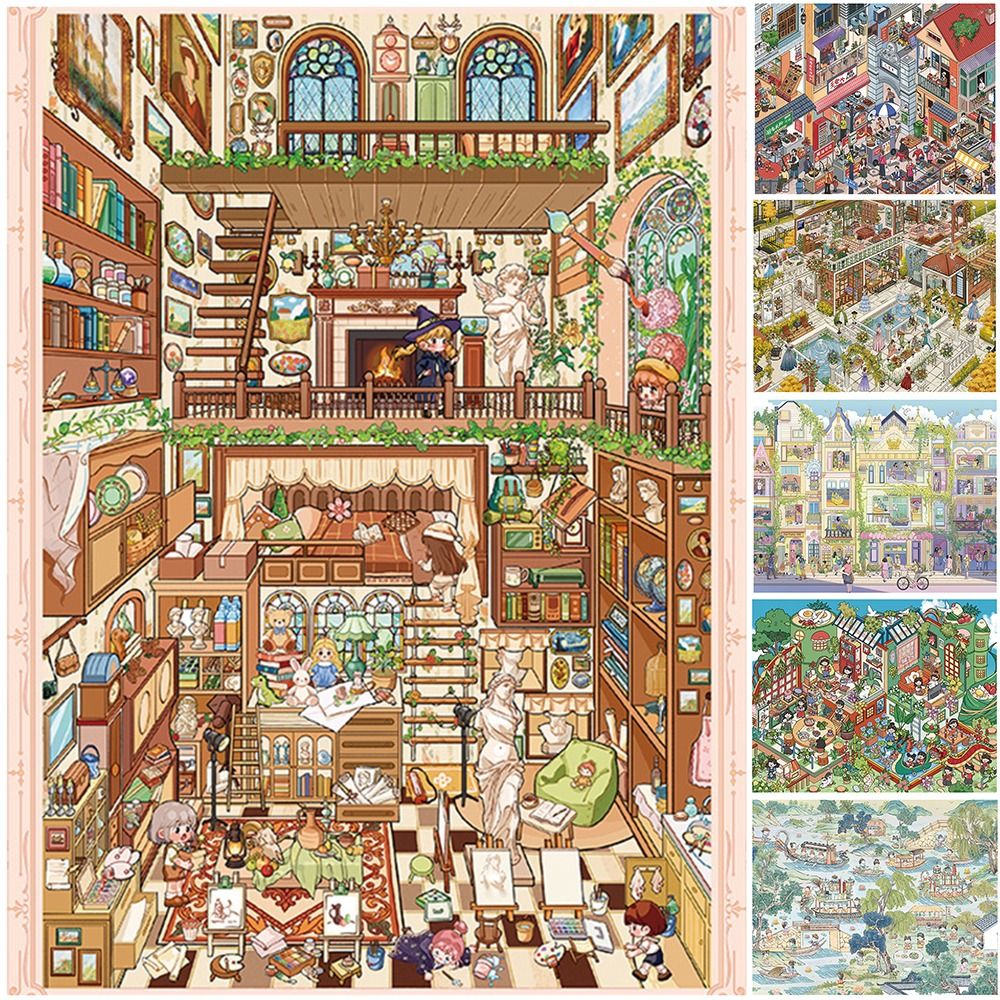 DIY 油絵ストリートシーンステッカー防水大型ミニチュアシー - Miniature Painting Set のレビューと価格